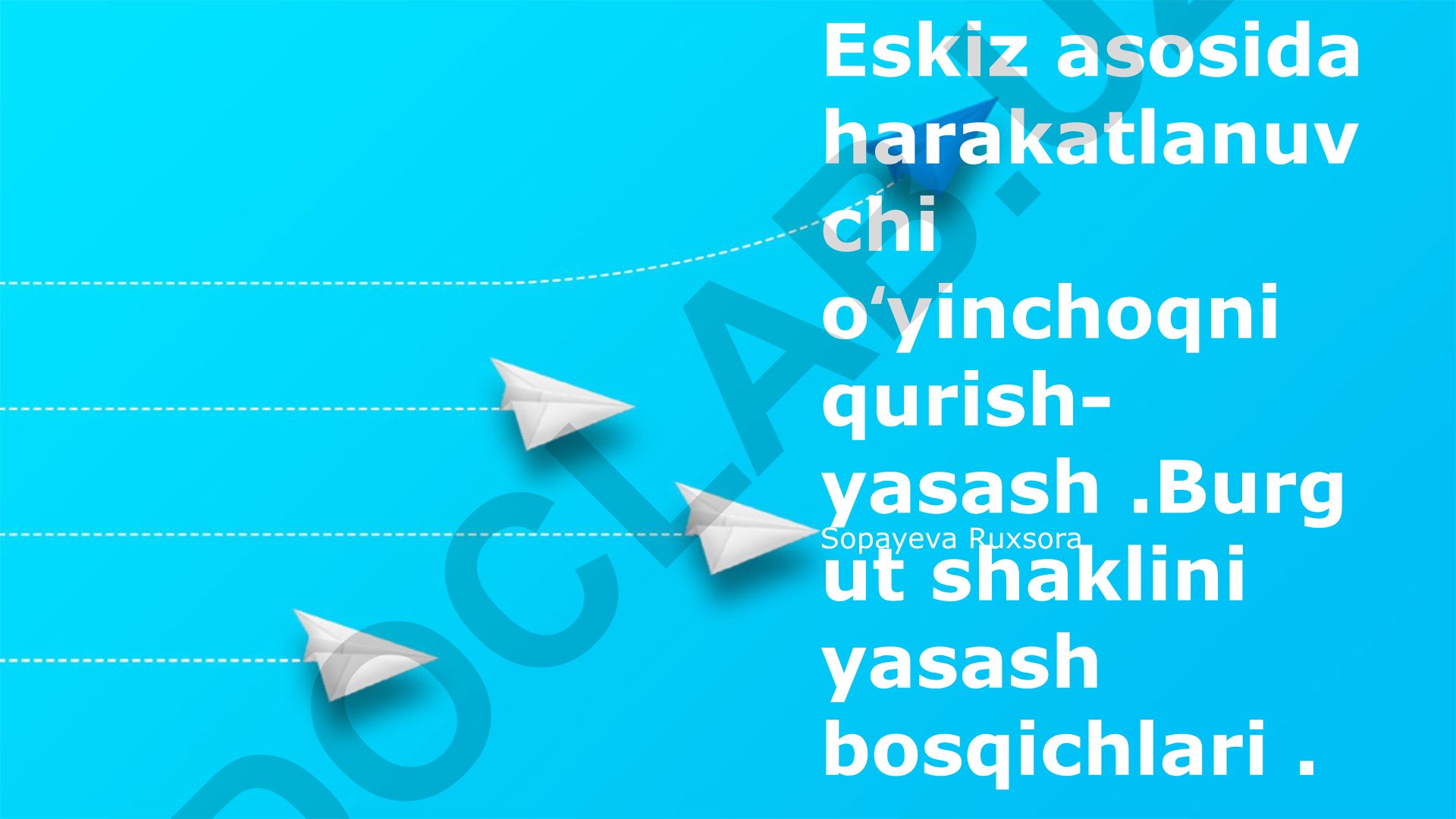 Eskiz asosida harakatlanuvchi burgut o'yinchoq yasash