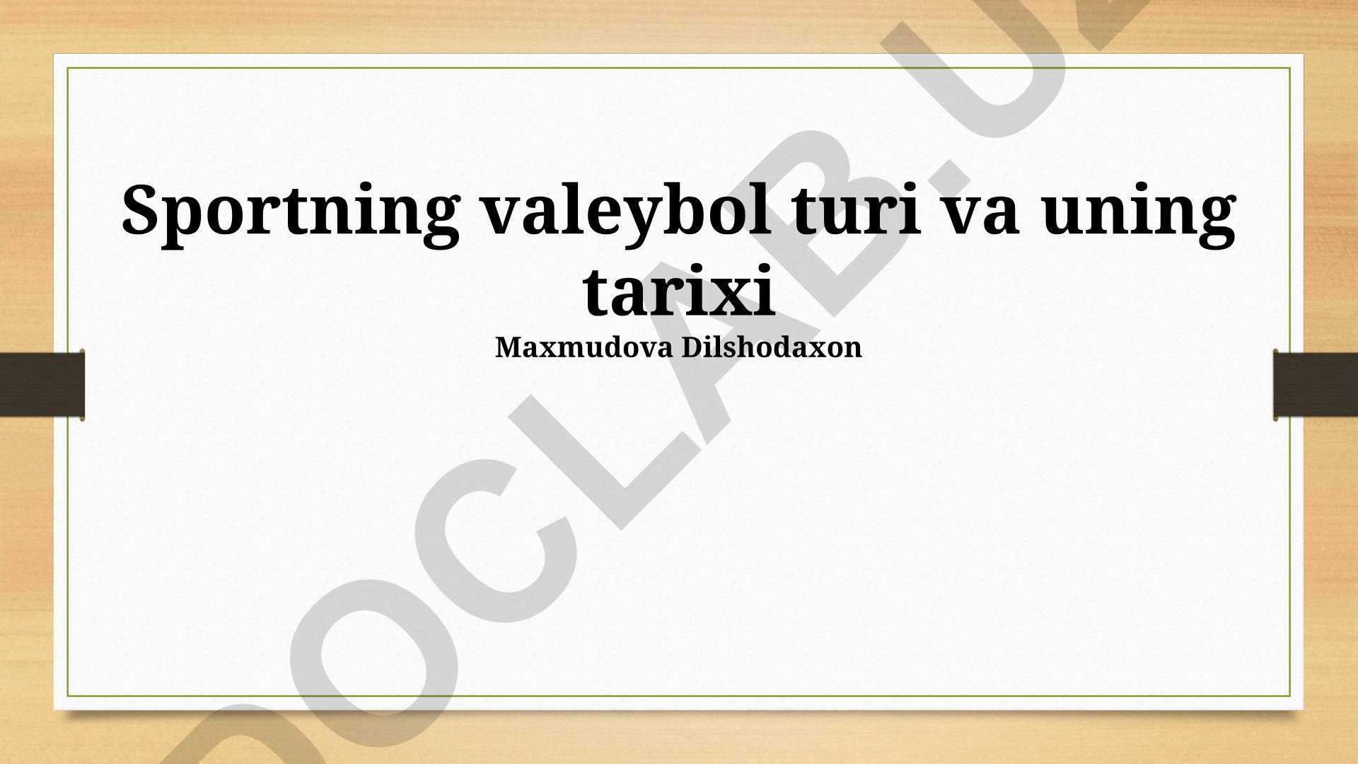 Voleybol turi va uning tarixi