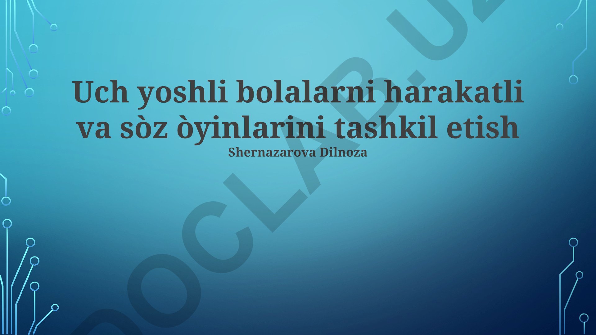 Uch yoshli bolalarni harakatli va so'z o'yinlari bilan tashkil etish