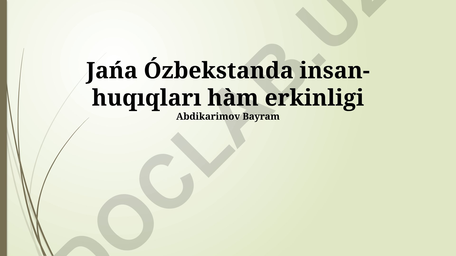 Jańa Ózbekstanda insan-huqıqları hám erkinligi