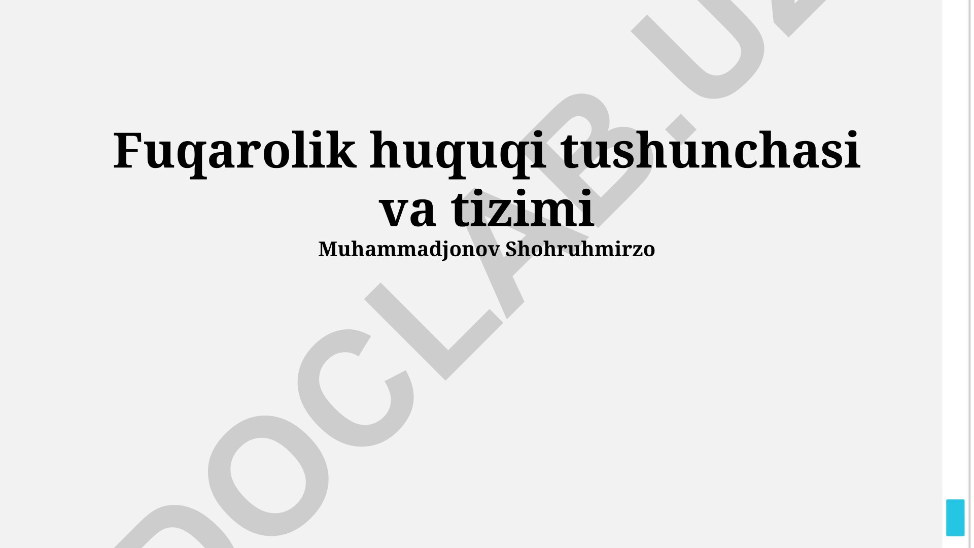 Fuqarolik huquqi tushunchasi va tizimi