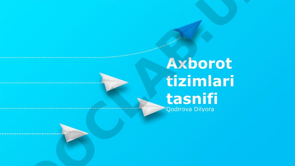 Axborot tizimlari tasnifi va xavfsizligi