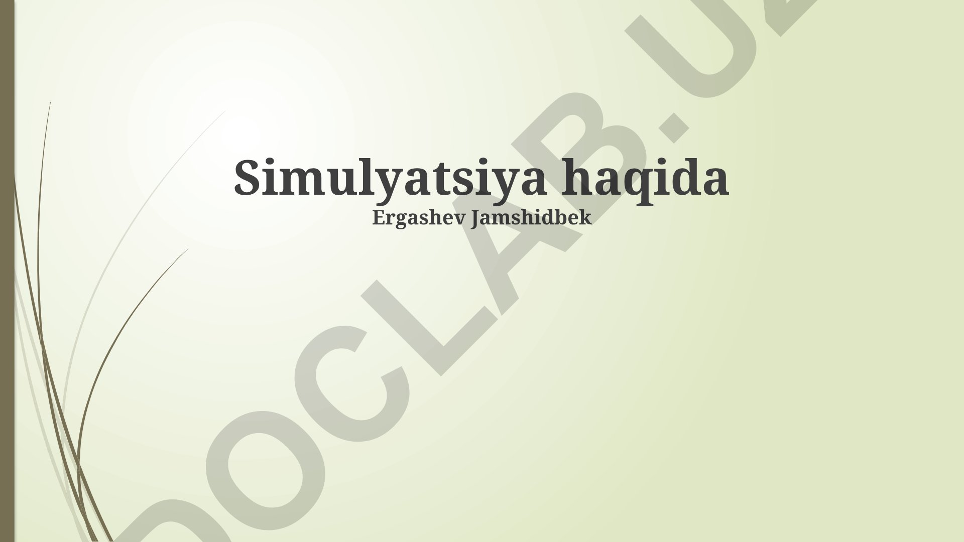 Simulyatsiya turlari, qo'llanilishi va afzalliklari