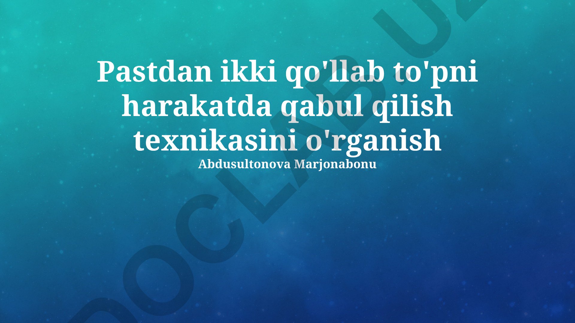 Voleybolda ikki qo'lli harakat bilan to'pni qabul qilish texnikasi