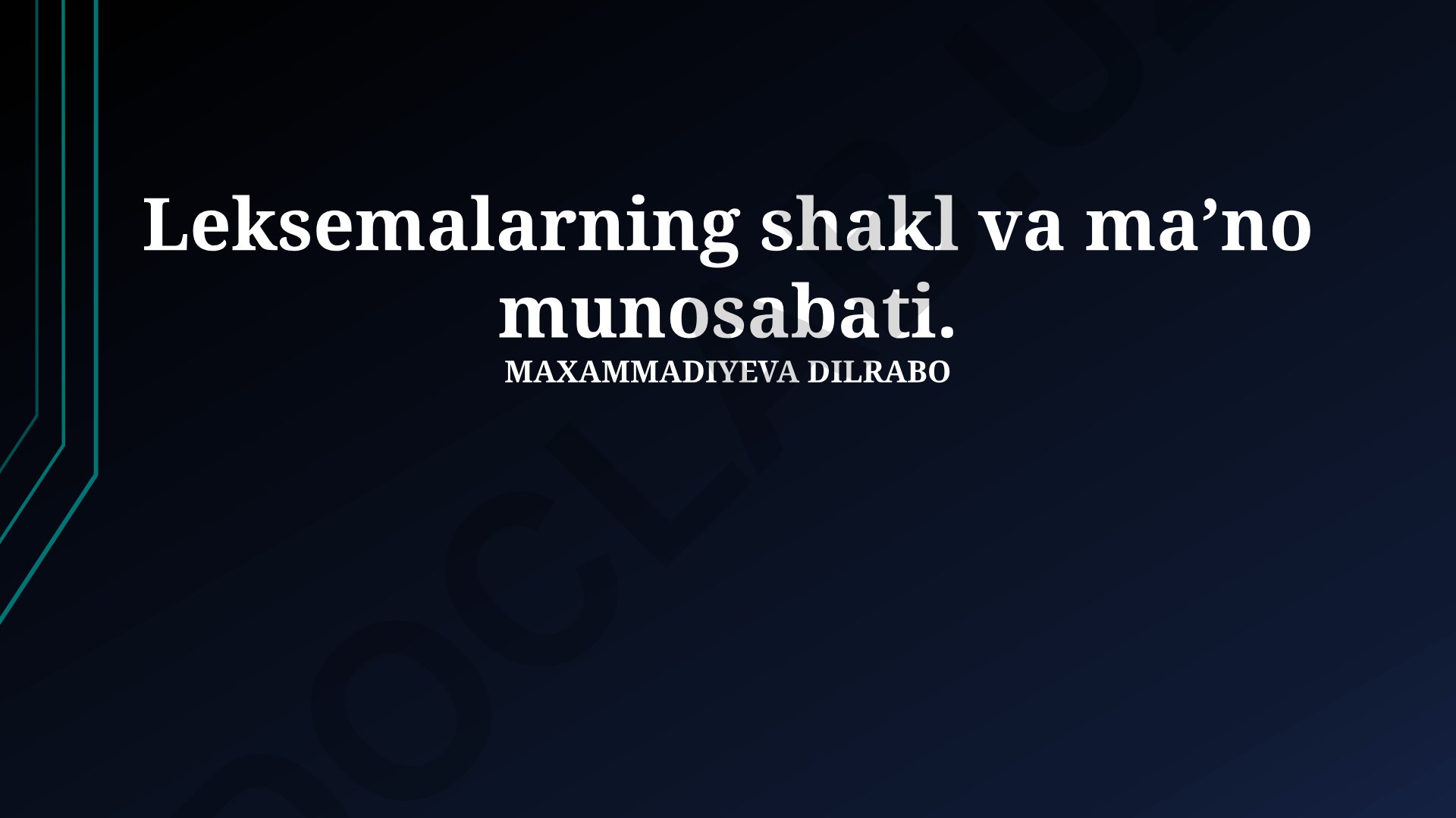 Leksemalarning shakl va maʼno munosabati