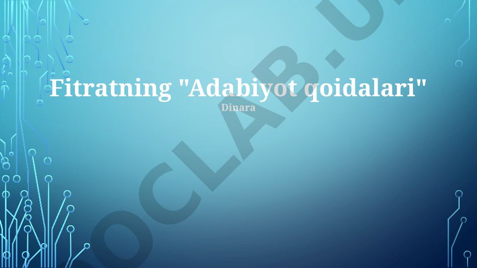 Adabiyot qoidalari: janrlar, vositalar va maqsadlar
