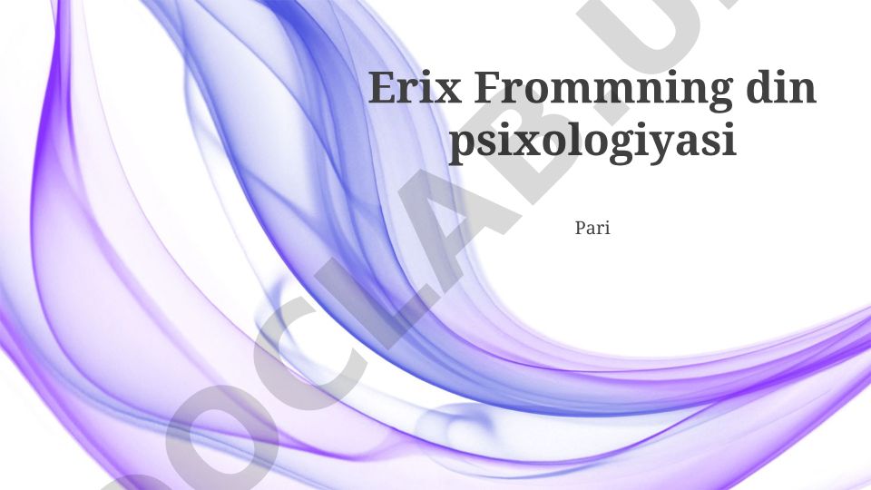 Erix Frommning din psixologiyasi va sevgi san'ati