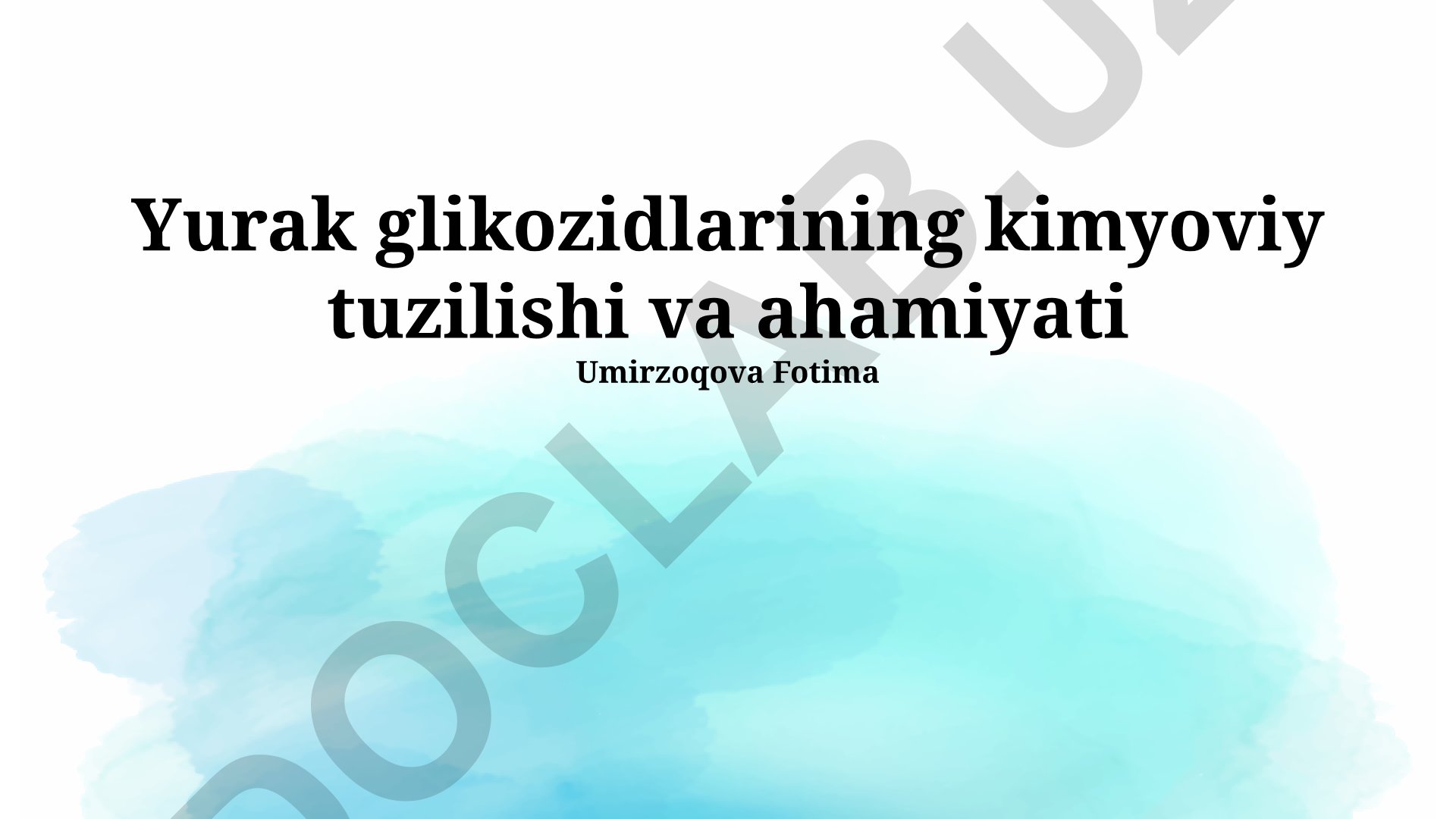 Yurak glikozidlarining kimyoviy tuzilishi va ahamiyati
