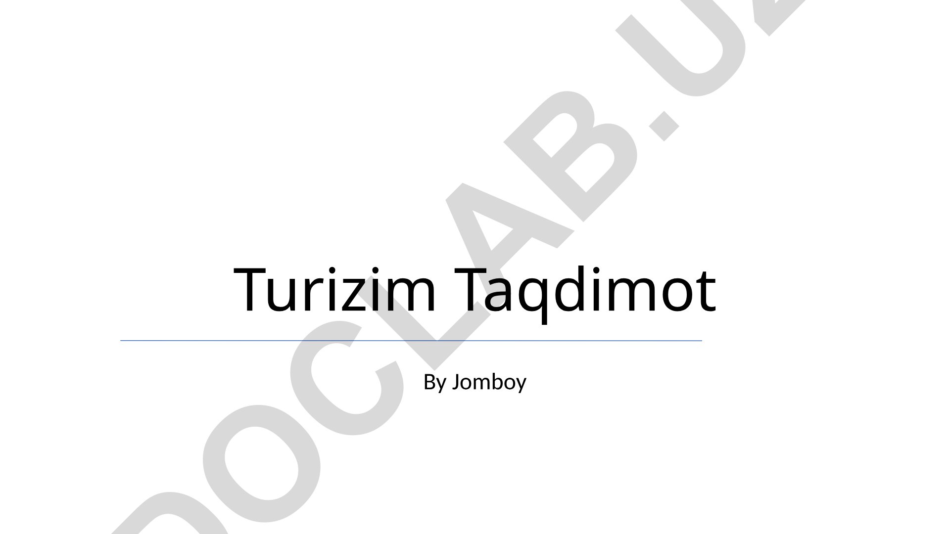 Turizmni targ'ib qilish va marketing strategiyalari