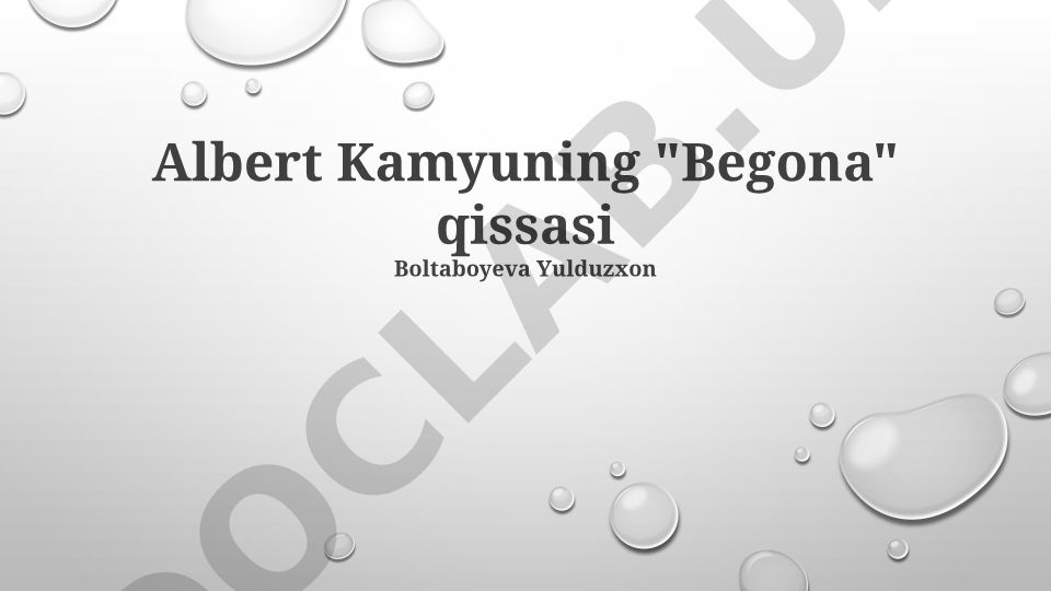 Albert Kamyuning 'Begona' qissasi syujeti, qahramonlari va mavzulari