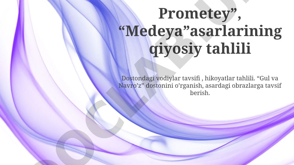 Prometey va Medeya asarlarining qiyosiy tahlili