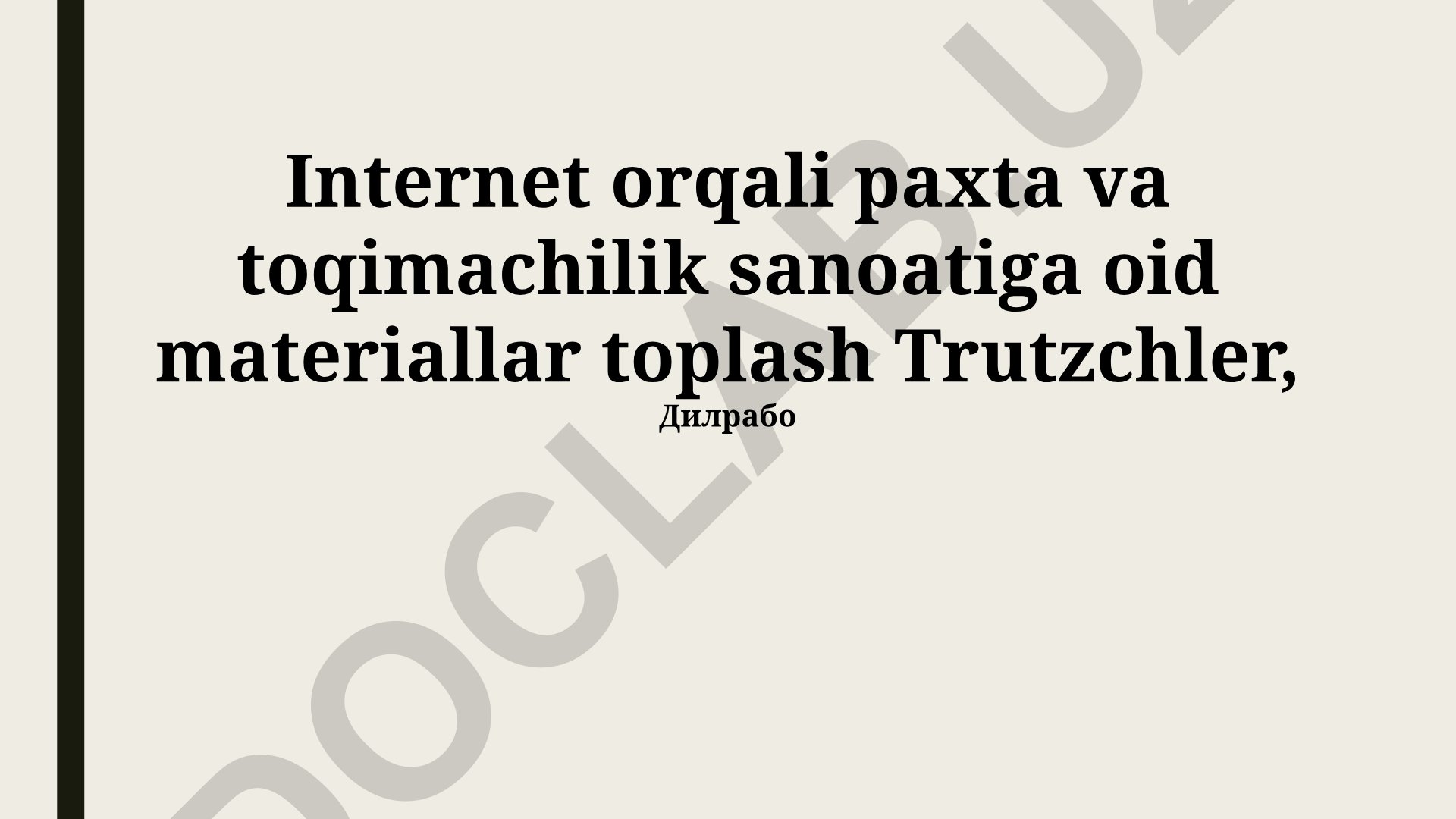 Internet orqali paxta va to'qimachilik sanoati materiallarini to'plash va tahlil qilish