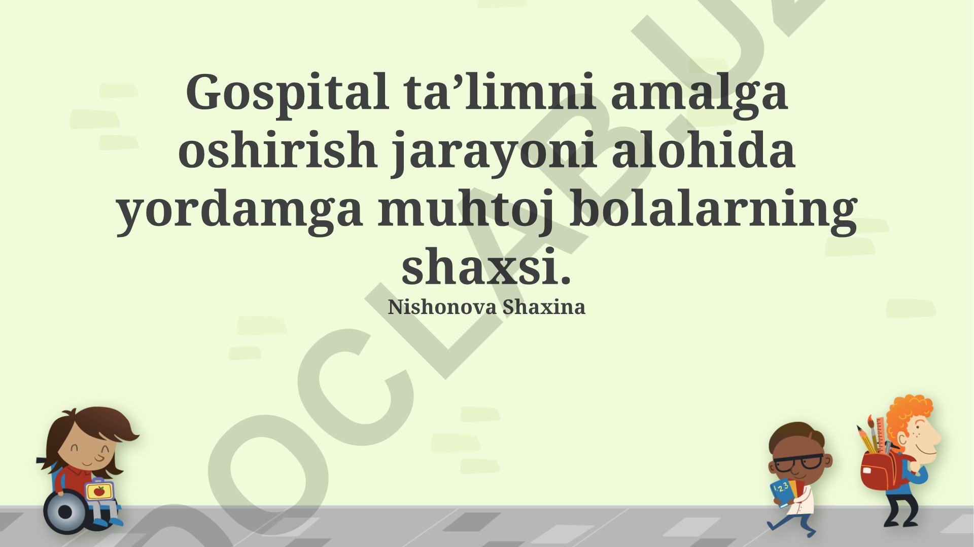 Maxsus yordamga muhtoj bolalarda kasalxona ta'limi jarayoni
