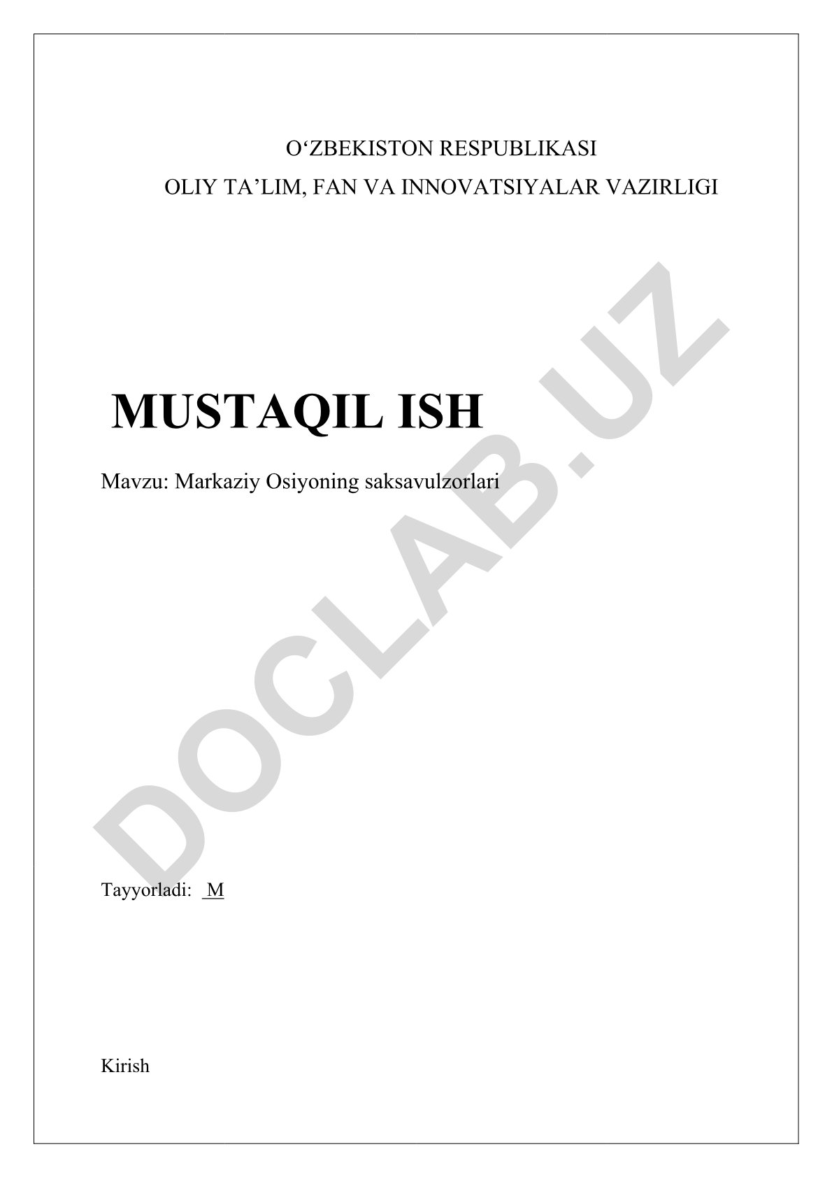 Markaziy Osiyoning saksavulzorlari