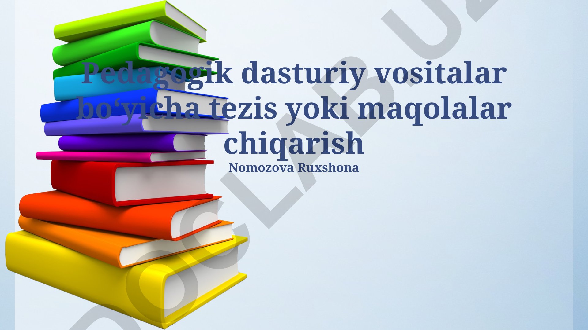 Pedagogik dasturiy vositalar bo'yicha tezis yoki maqolalar chiqarish