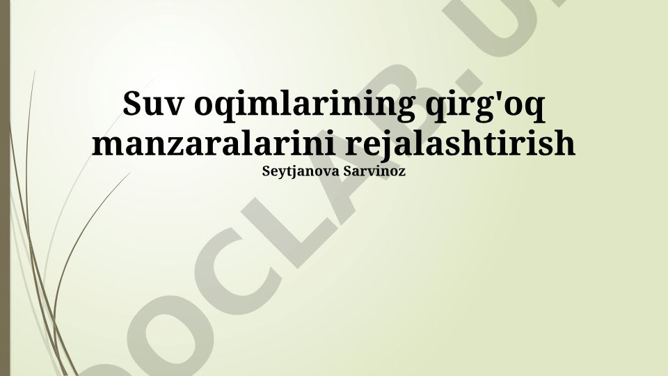 Suv oqimlarining qirg'oq manzaralarini rejalashtirish