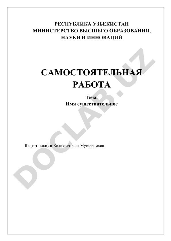 Имя существительное