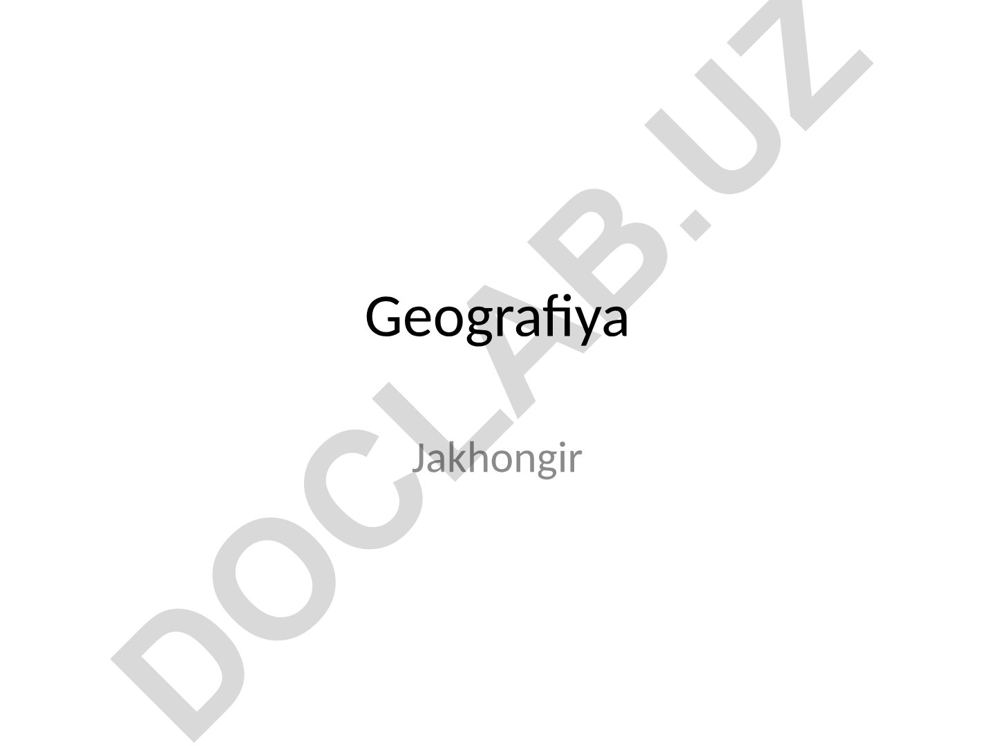 Geografik atamalar va tushunchalar