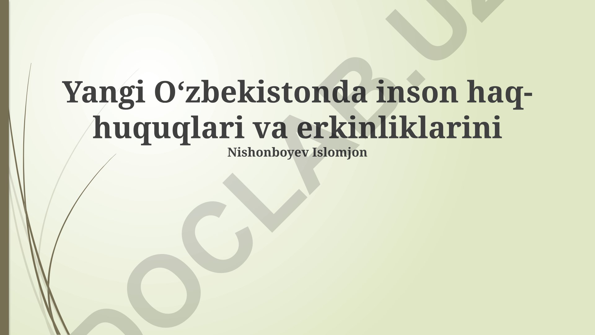 Yangi Oʻzbekistonda inson haq-huquqlari va erkinliklari