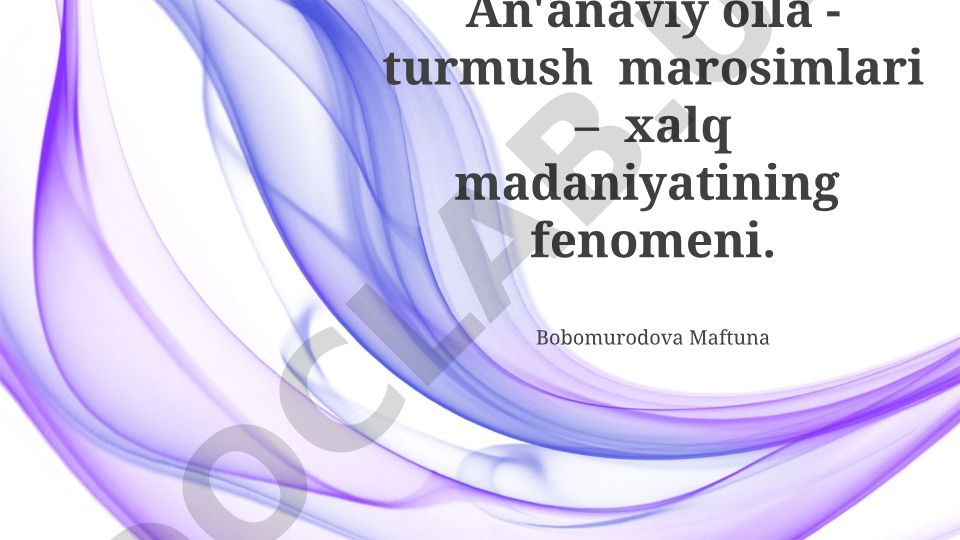 An'anaviy to'y marosimlari: Folklor elementi sifatida