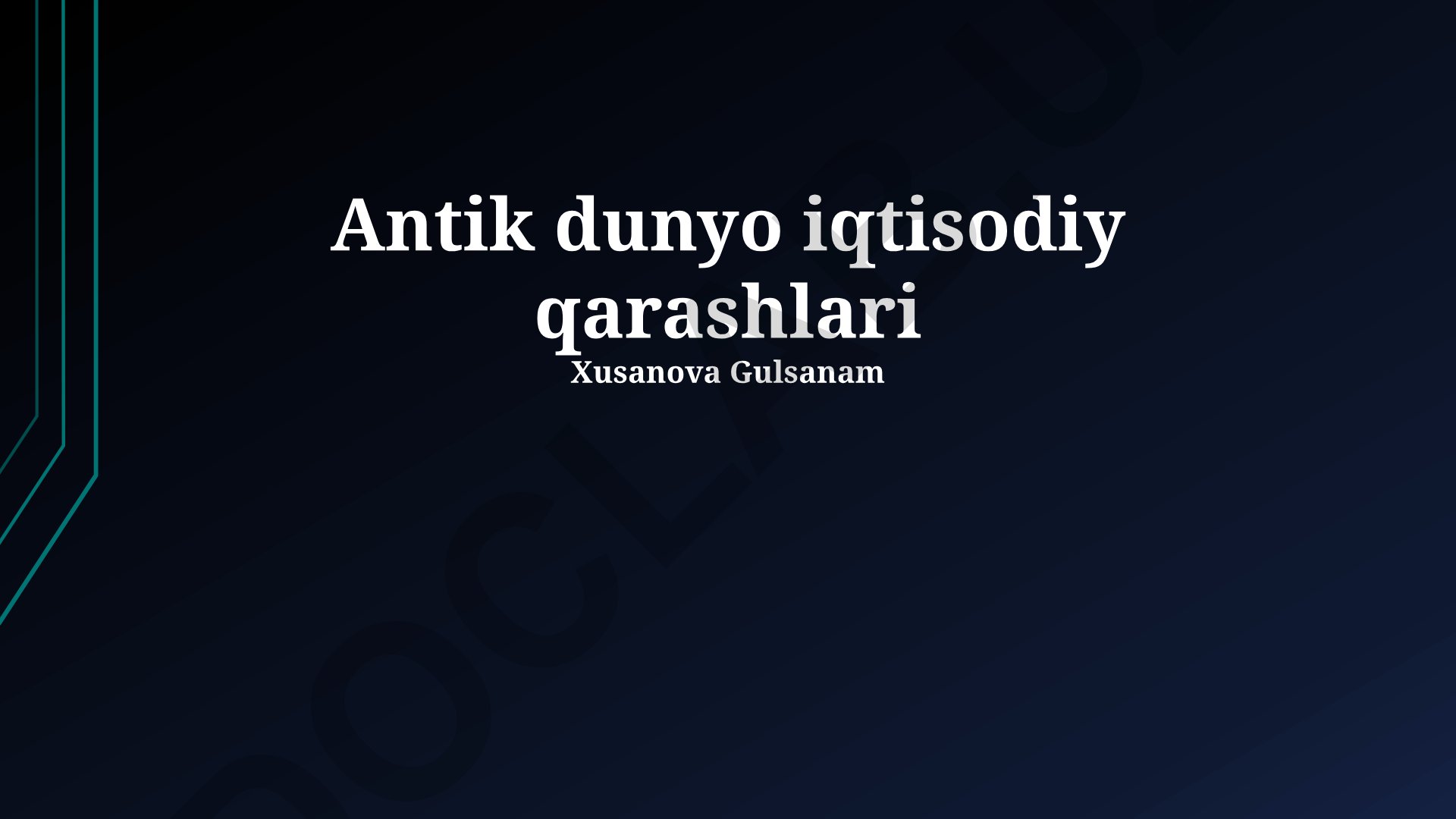 Antik dunyo iqtisodiy qarashlari