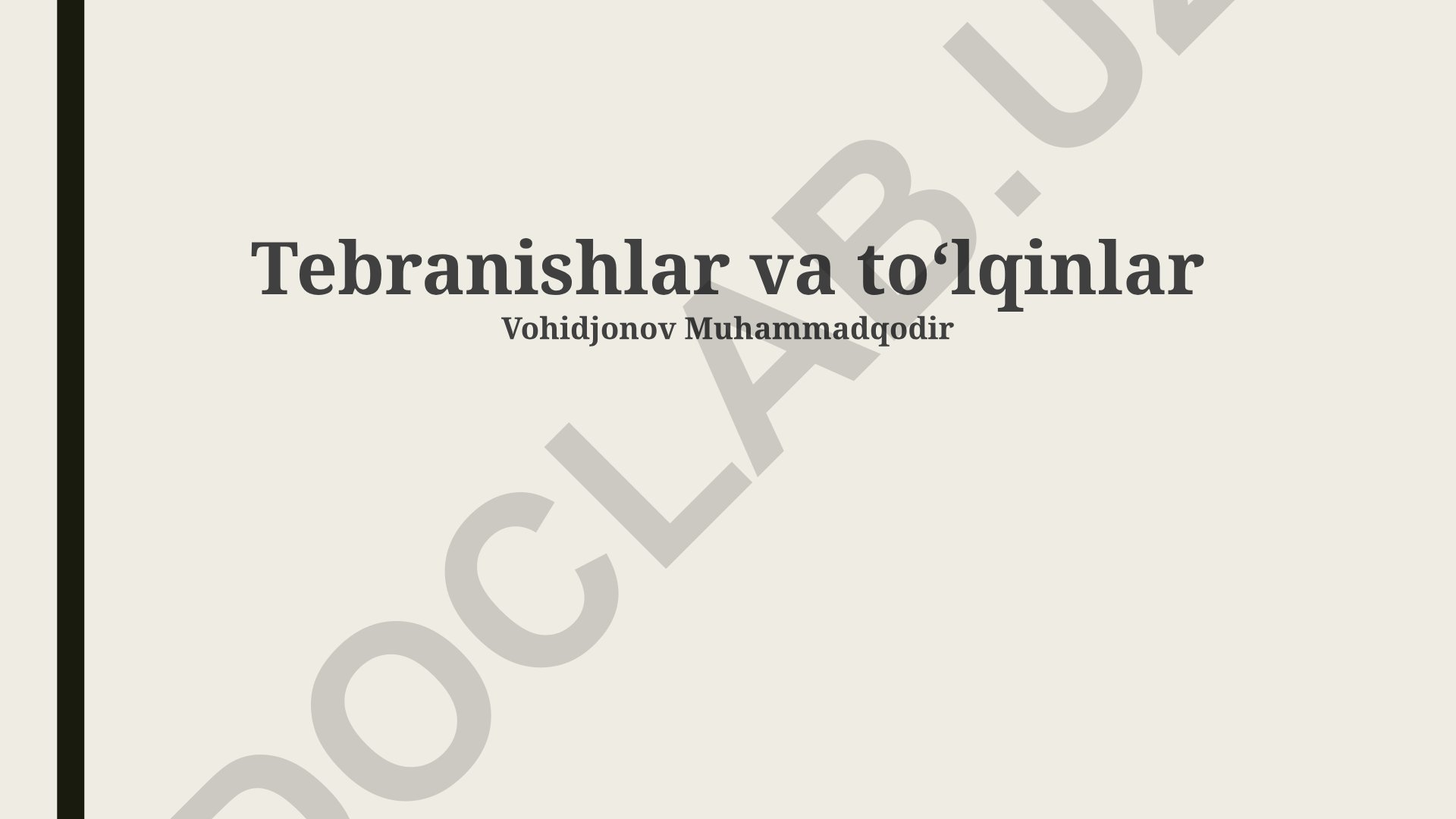 Tebranishlar va toʻlqinlar