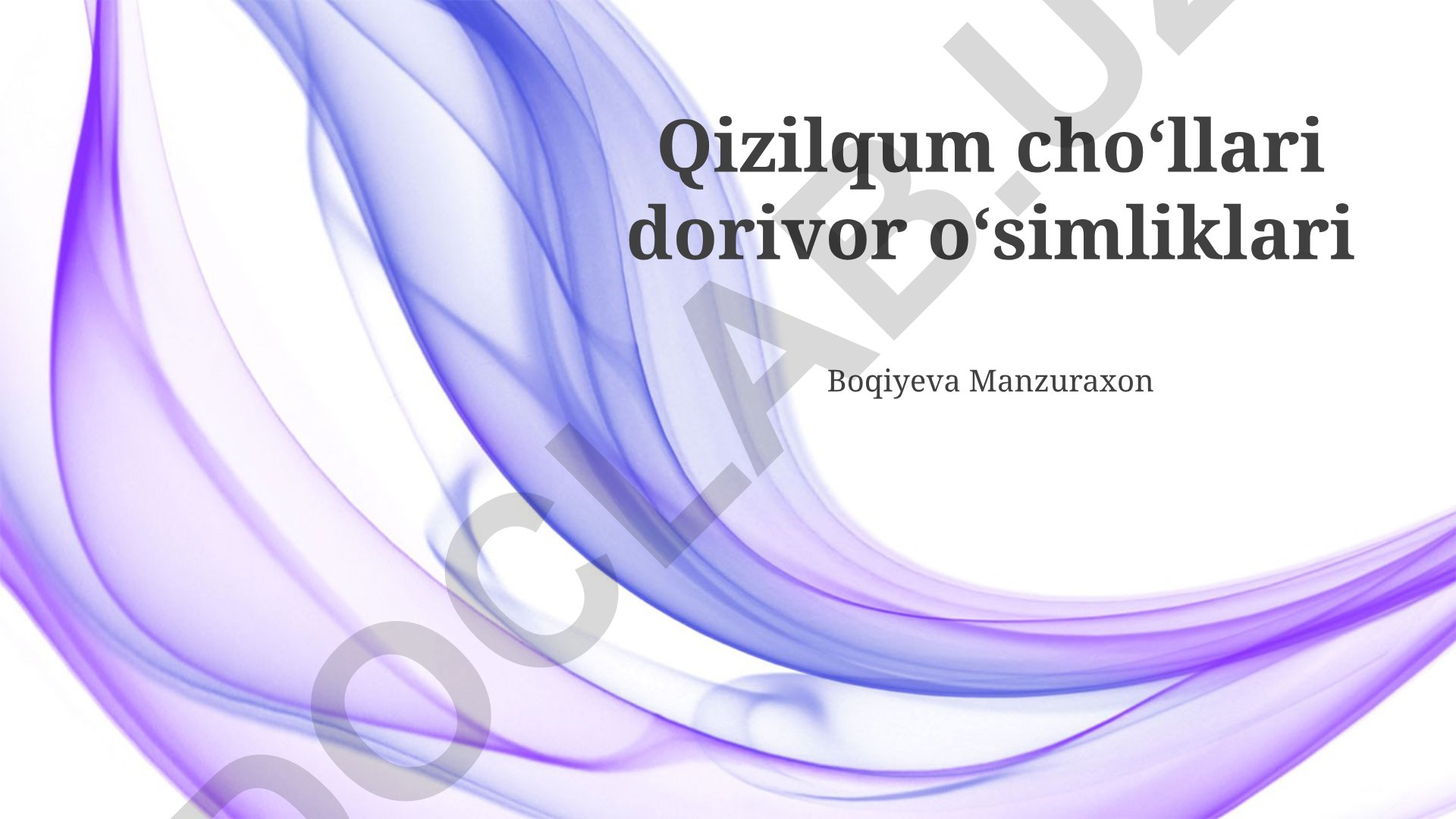 Qizilqum choʻllari dorivor oʻsimliklari