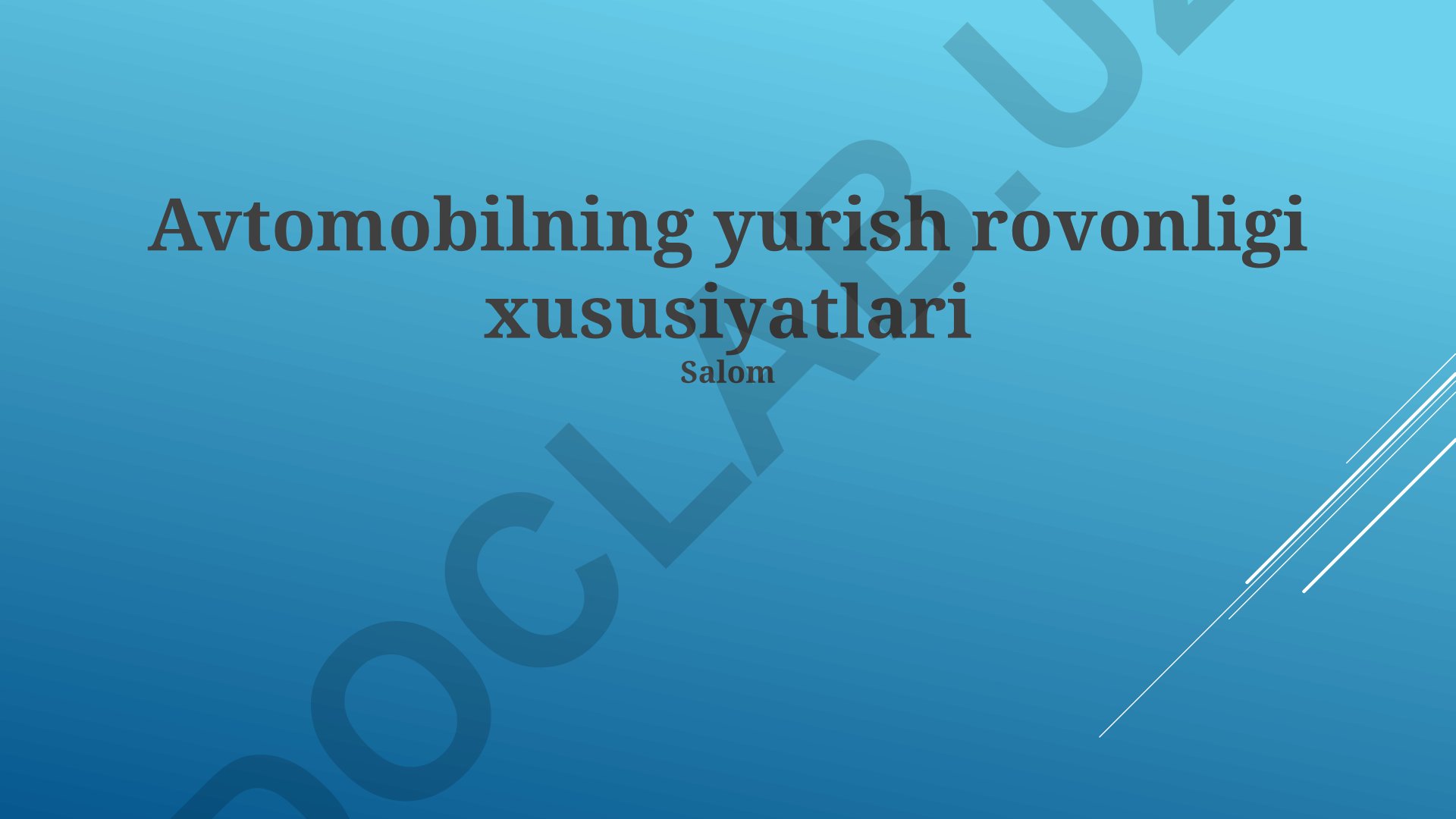 Avtomobilning yurish rovonligi xususiyatlari