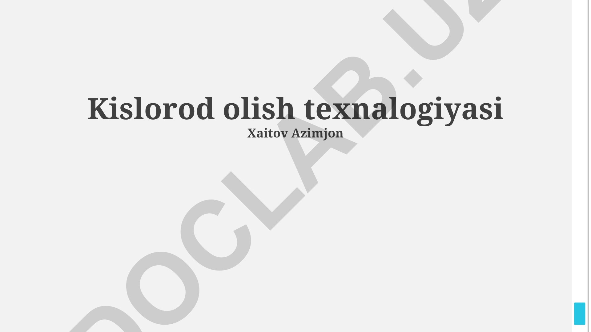 Kislorod olish texnologiyalari va ishlab chiqarish usullari