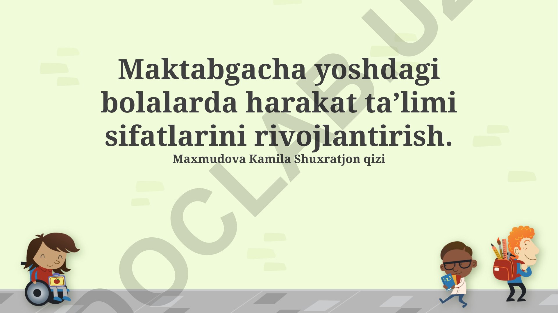 Maktabgacha yoshdagi bolalarda harakat ta’limi sifatlarini rivojlantirish