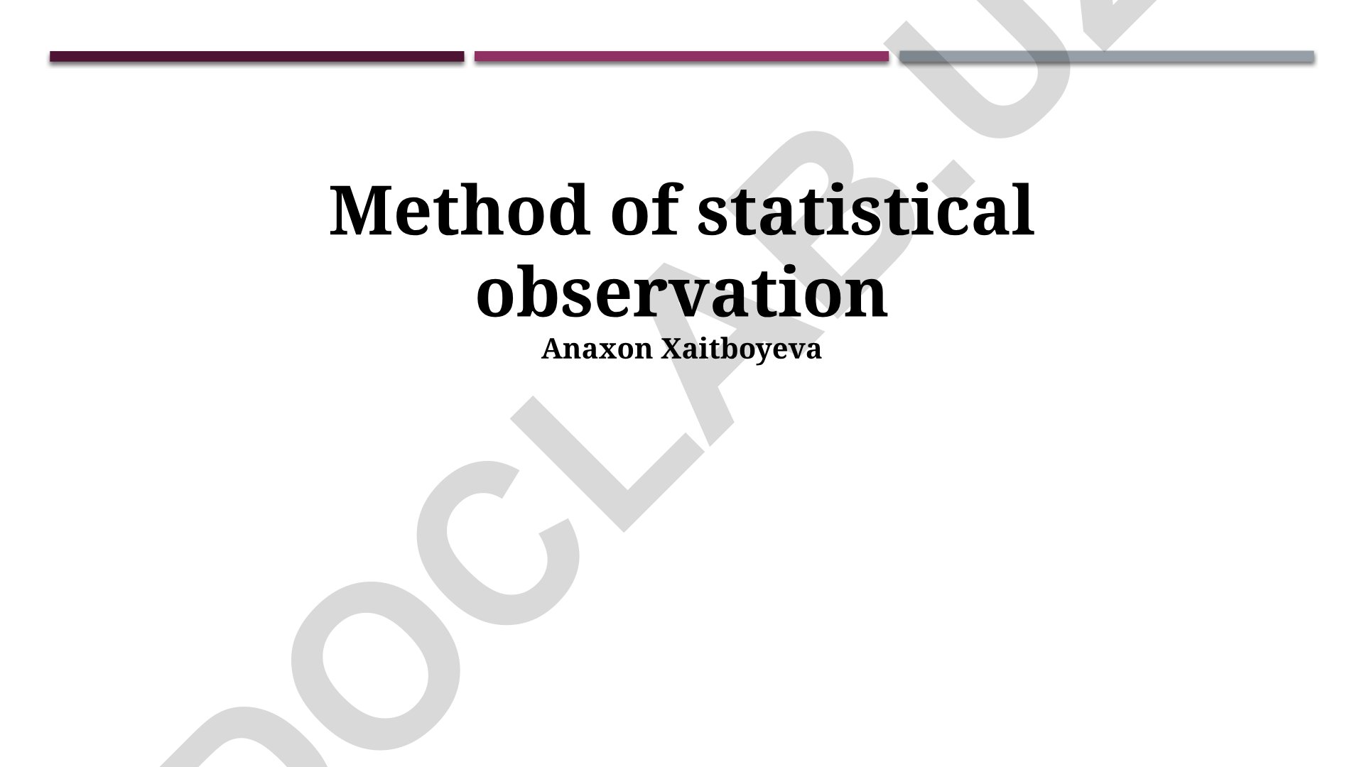 Statistical observation methods and data collection techniques