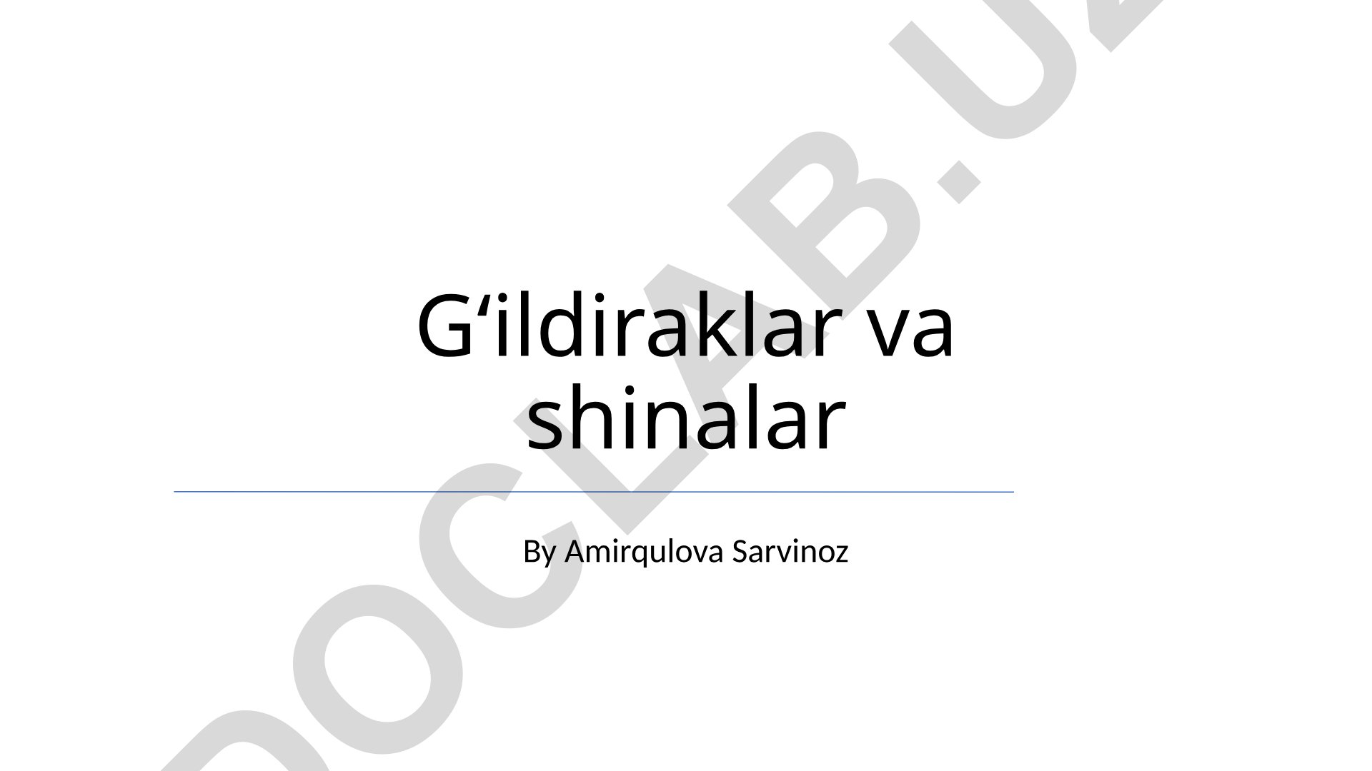 G'ildiraklar va shinalar turlari, xususiyatlari va texnik xizmat ko'rsatish