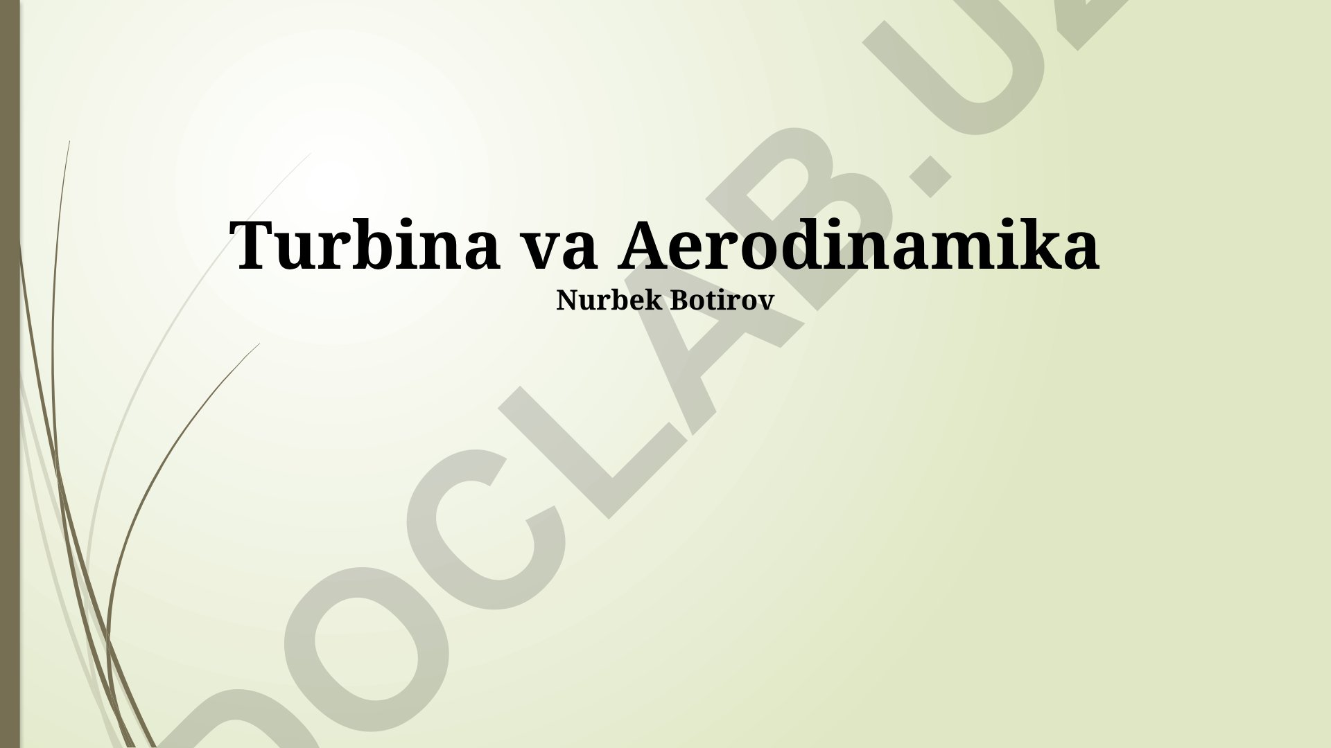 Turbina va aerodinamika asoslari