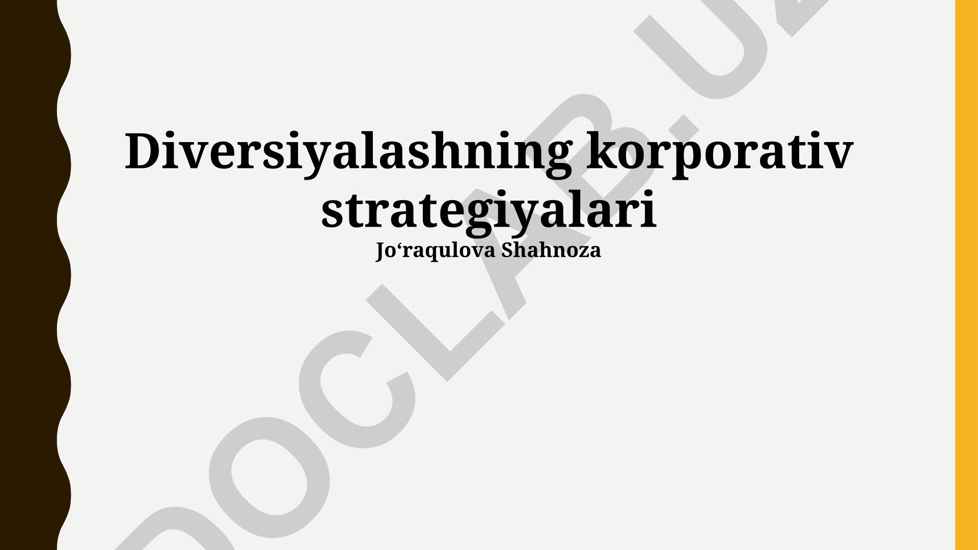 Korporativ diversifikatsiya strategiyalari tahlili