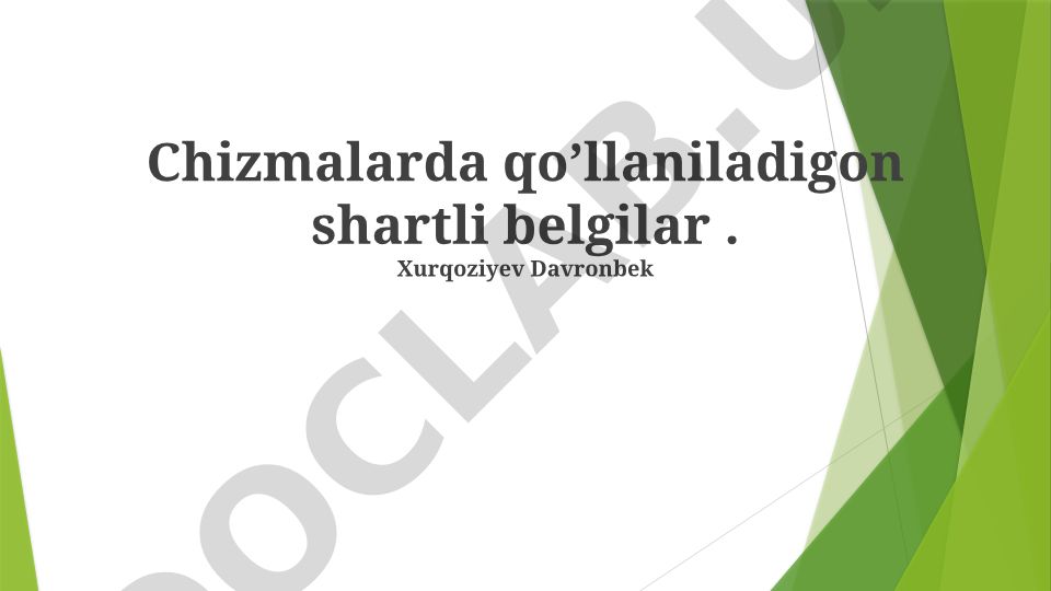 Xaritalarda qo'llaniladigan shartli belgilar