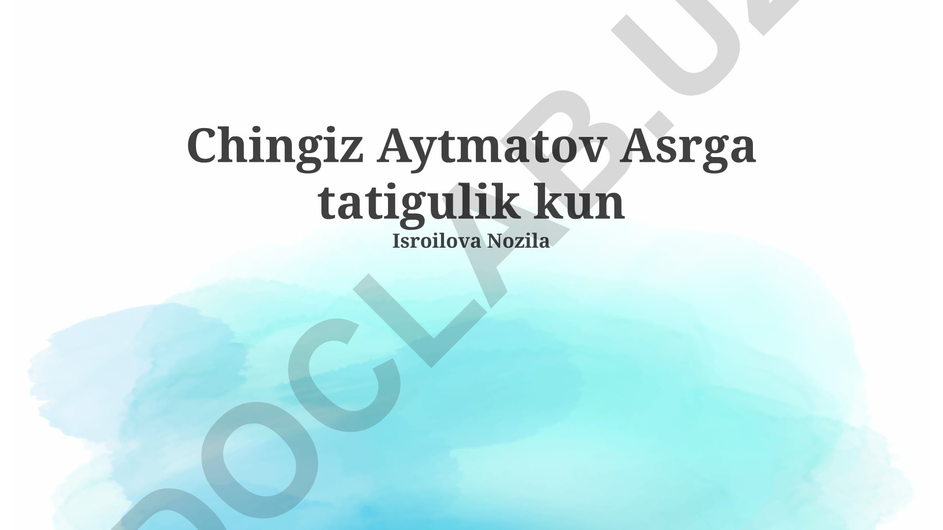 Chingiz Aytmatovning 'Asrga tatigulik kun' asari haqida taqdimot