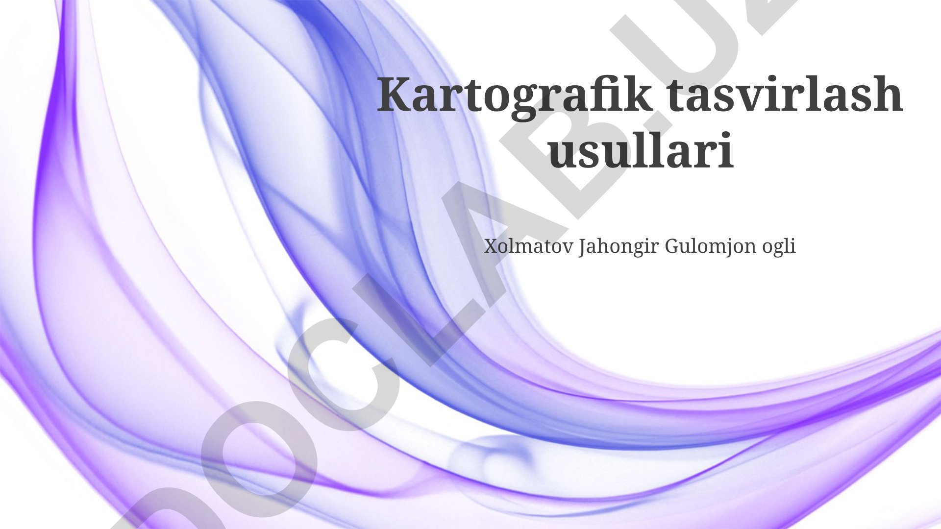 Kartografik tasvirlash usullari