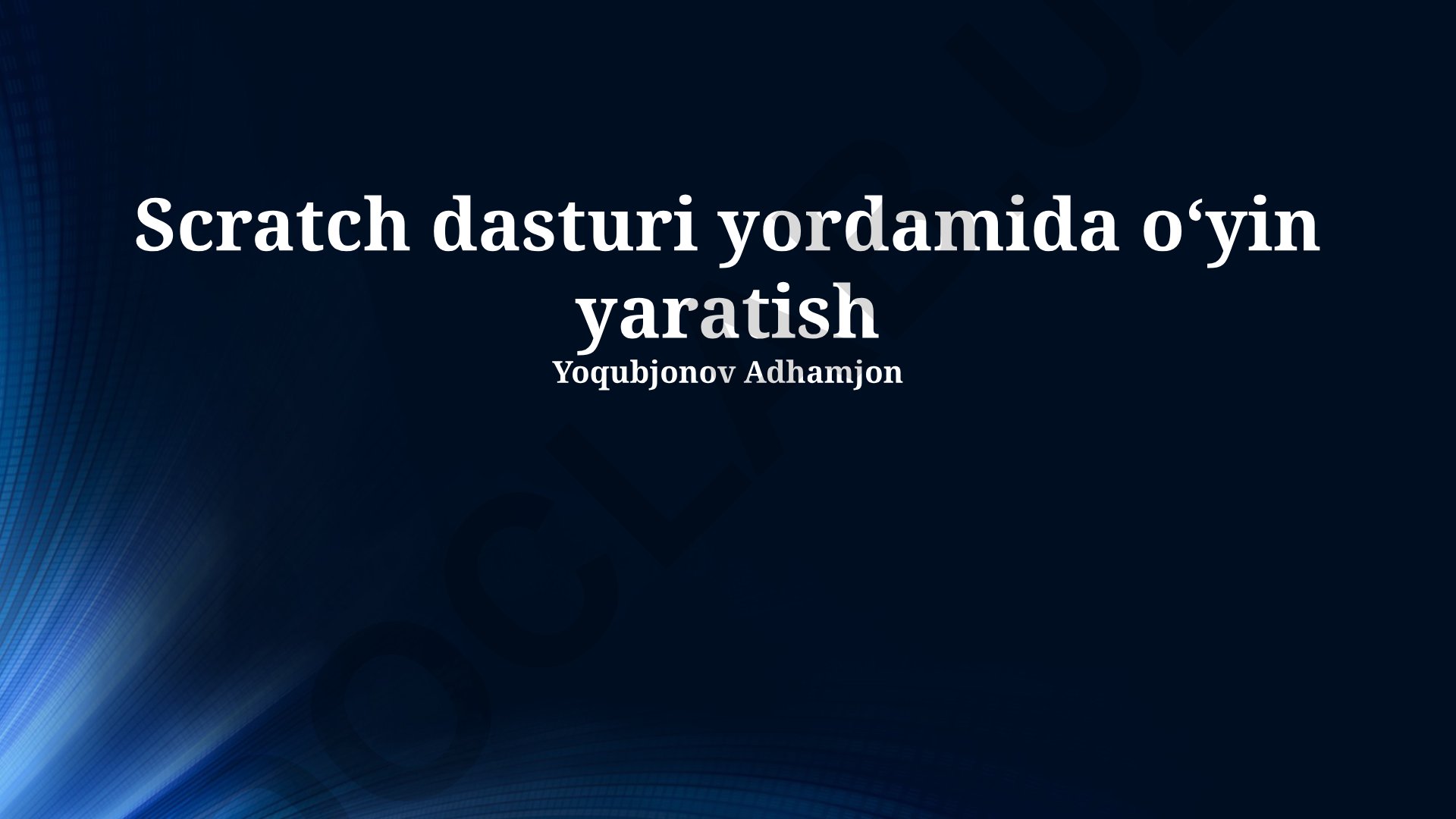 Scratch dasturi yordamida o'yin yaratish
