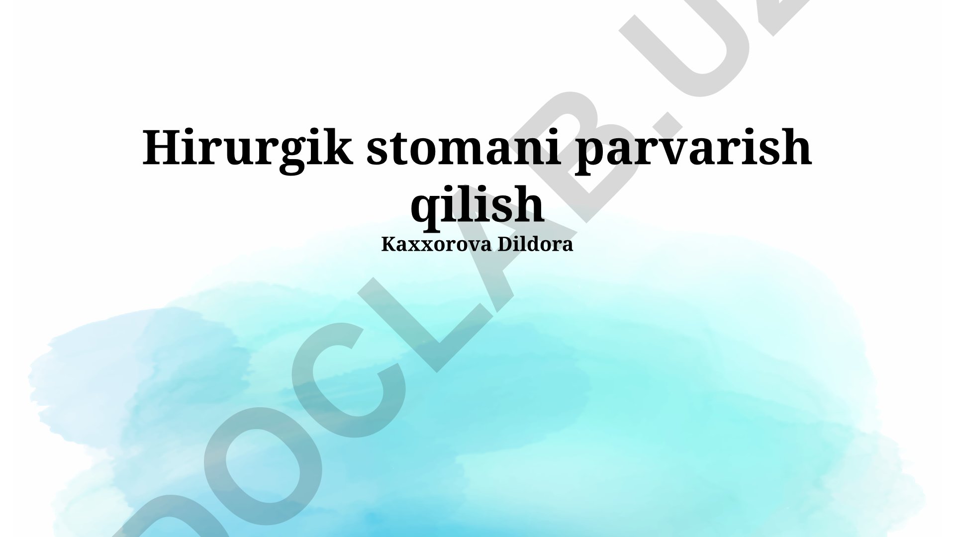 Hirurgik stomani parvarish qilish