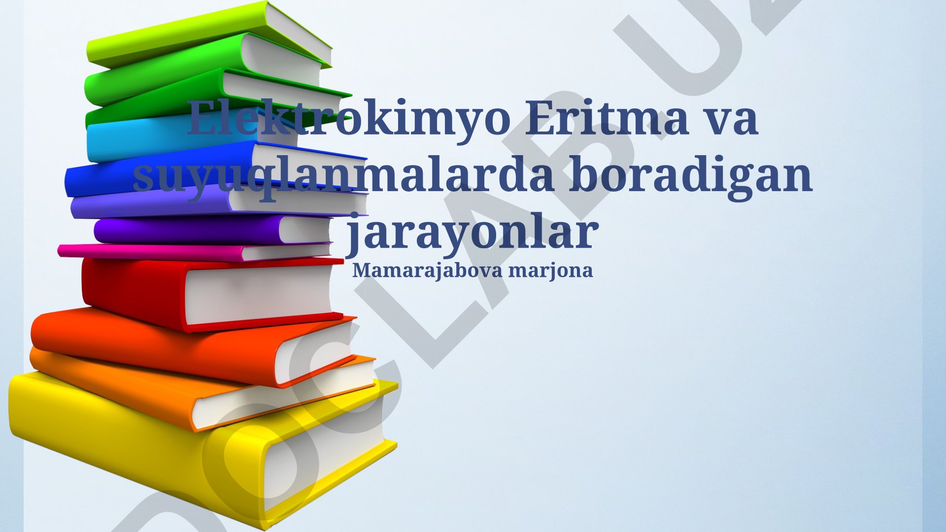Elektrokimyo: Eritma va suyuqlanmalardagi jarayonlar