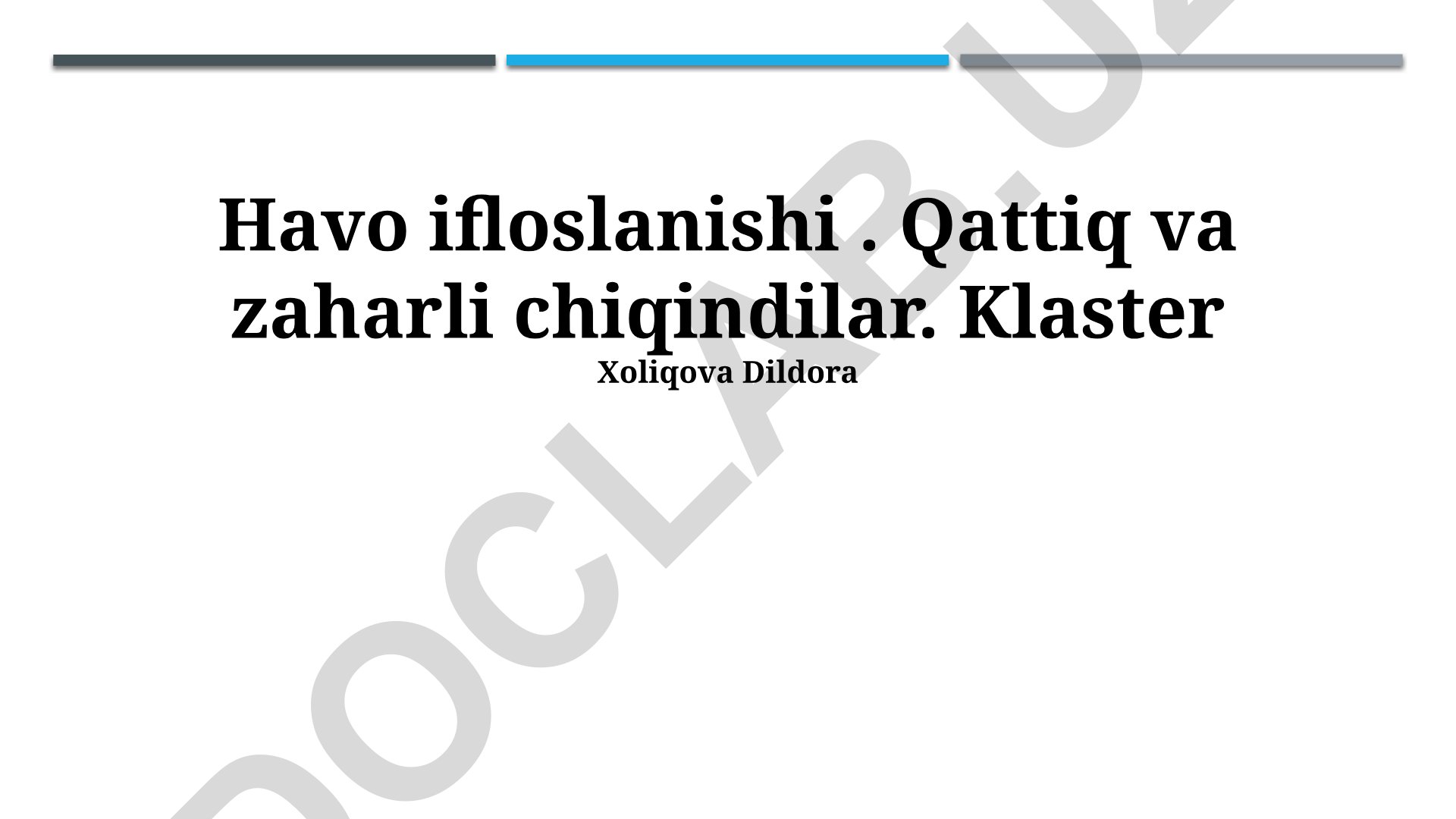 Qattiq va xavfli chiqindilar bilan havoning ifloslanishi
