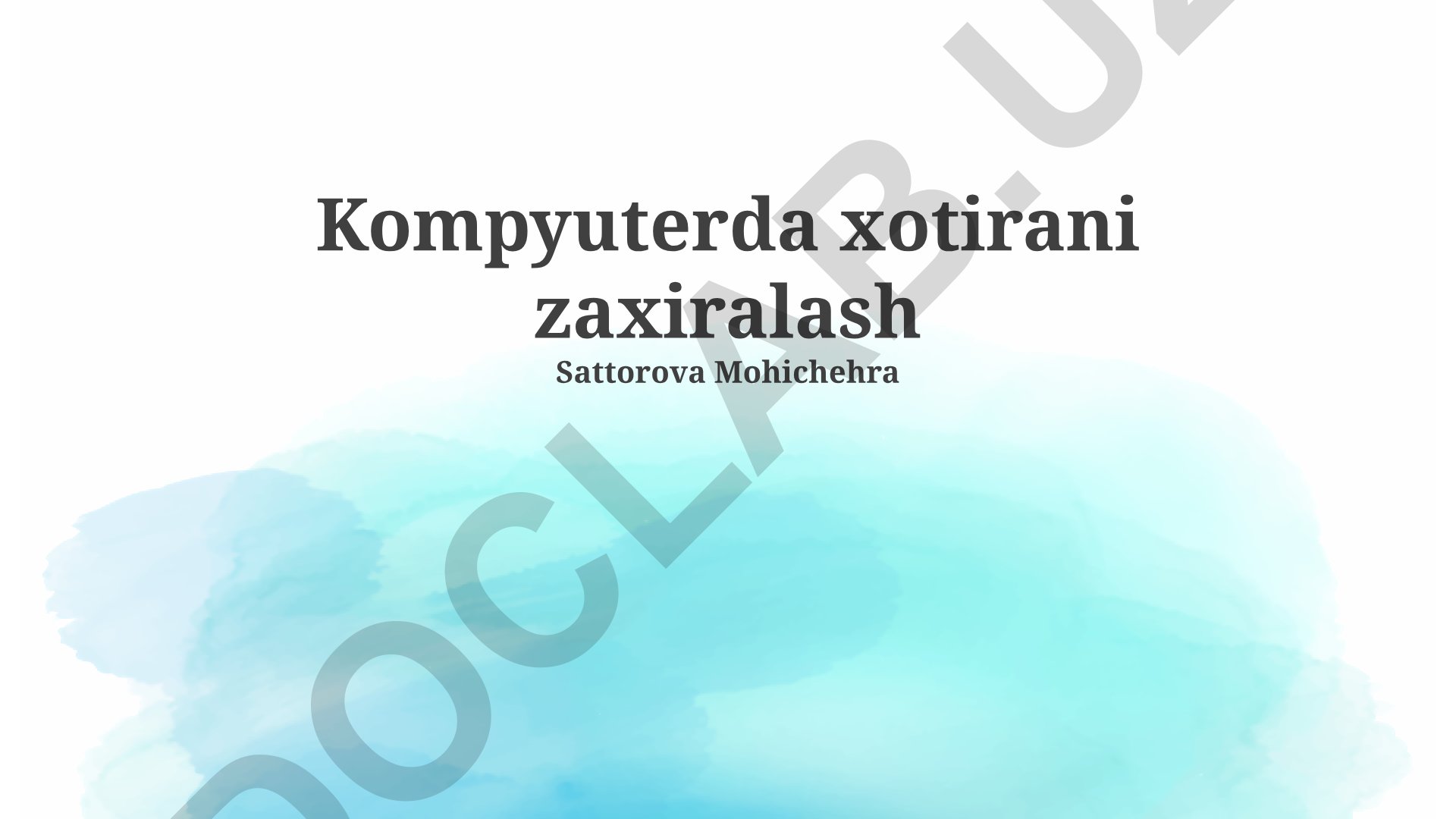 Kompyuter xotirasini zaxiralash usullari va strategiyalari
