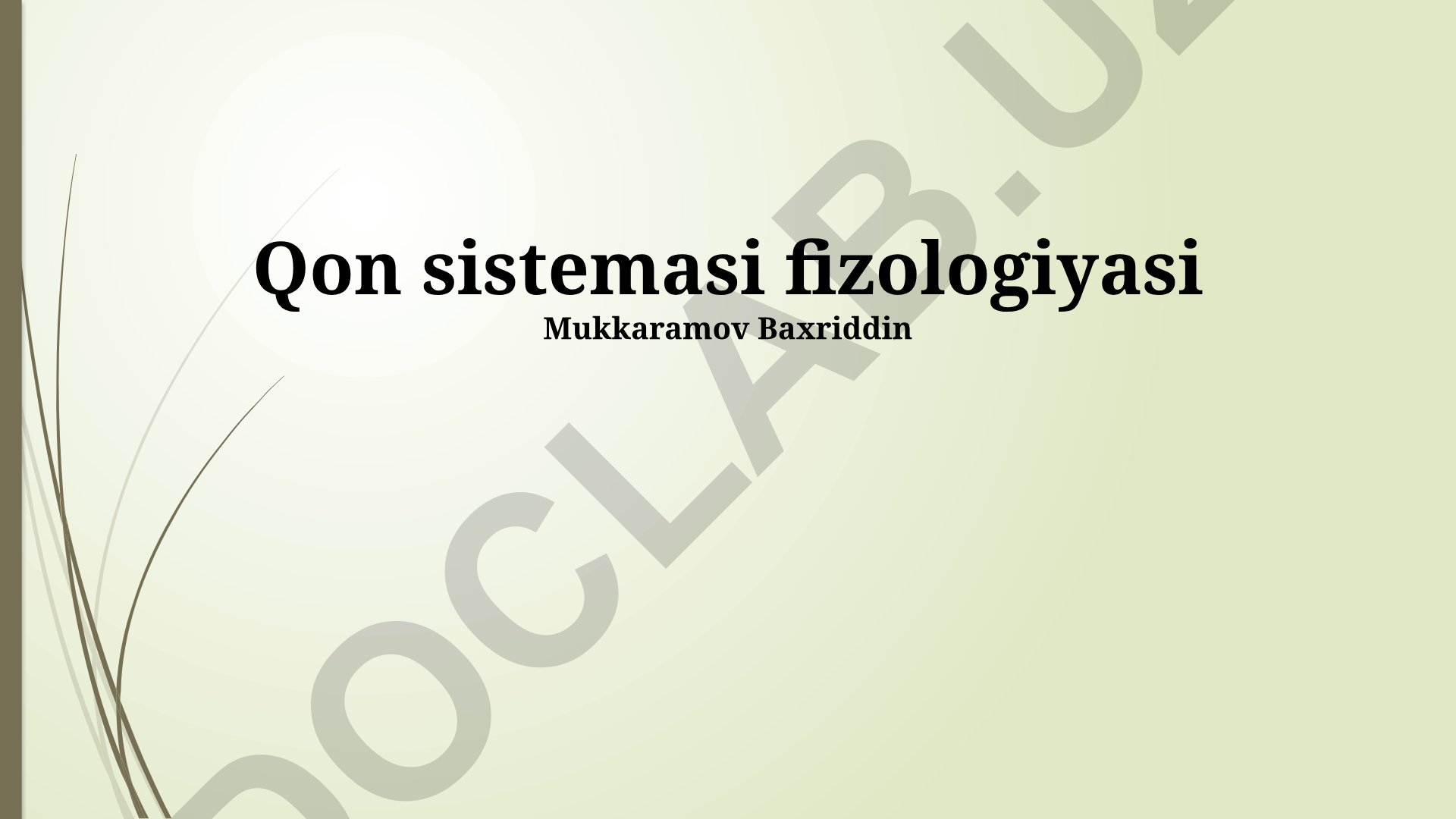 Qon sistemasi fizologiyasi