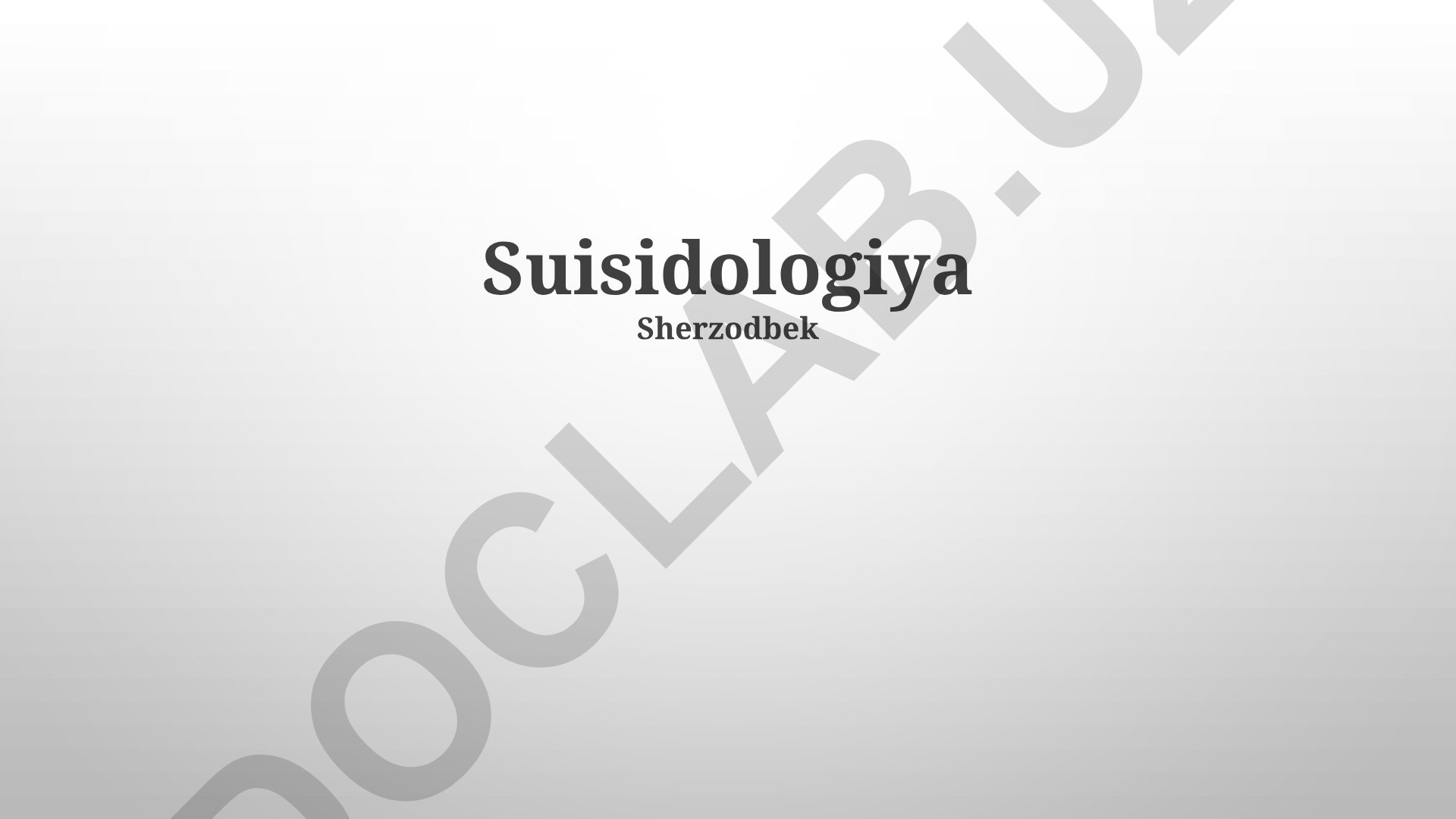 O'z joniga qasd qilishning oldini olish va yordam