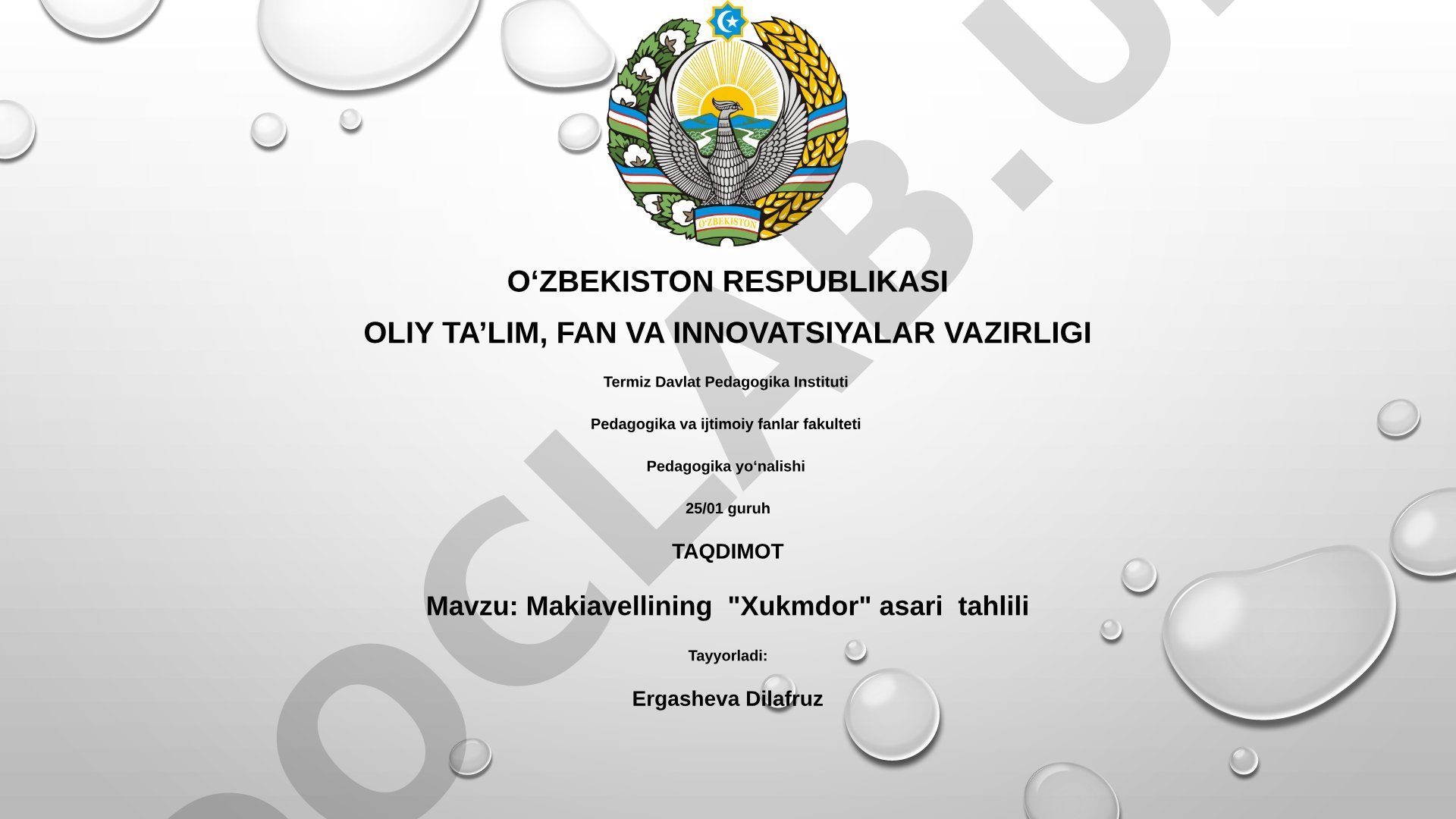 Makiavellining 'Hukmdor' asari tahlili