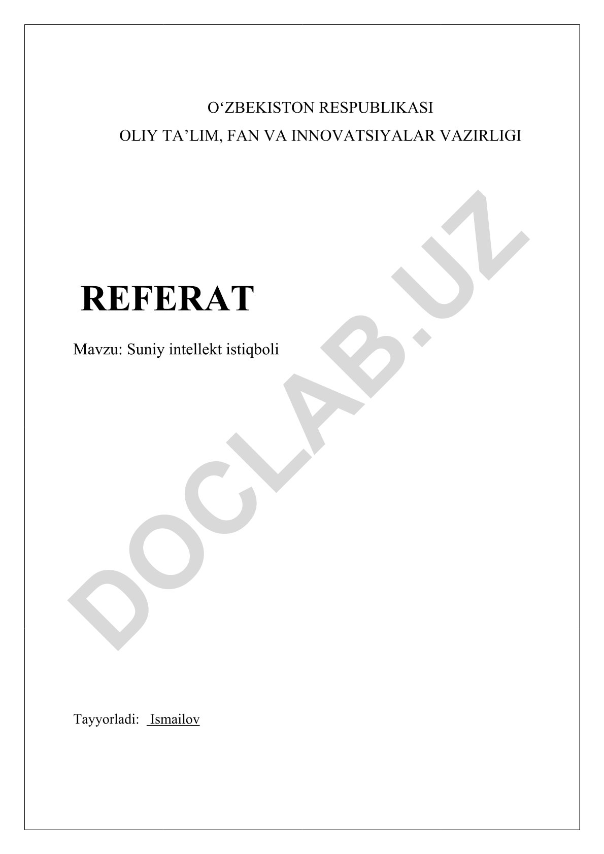 Suniy intellekt istiqboli