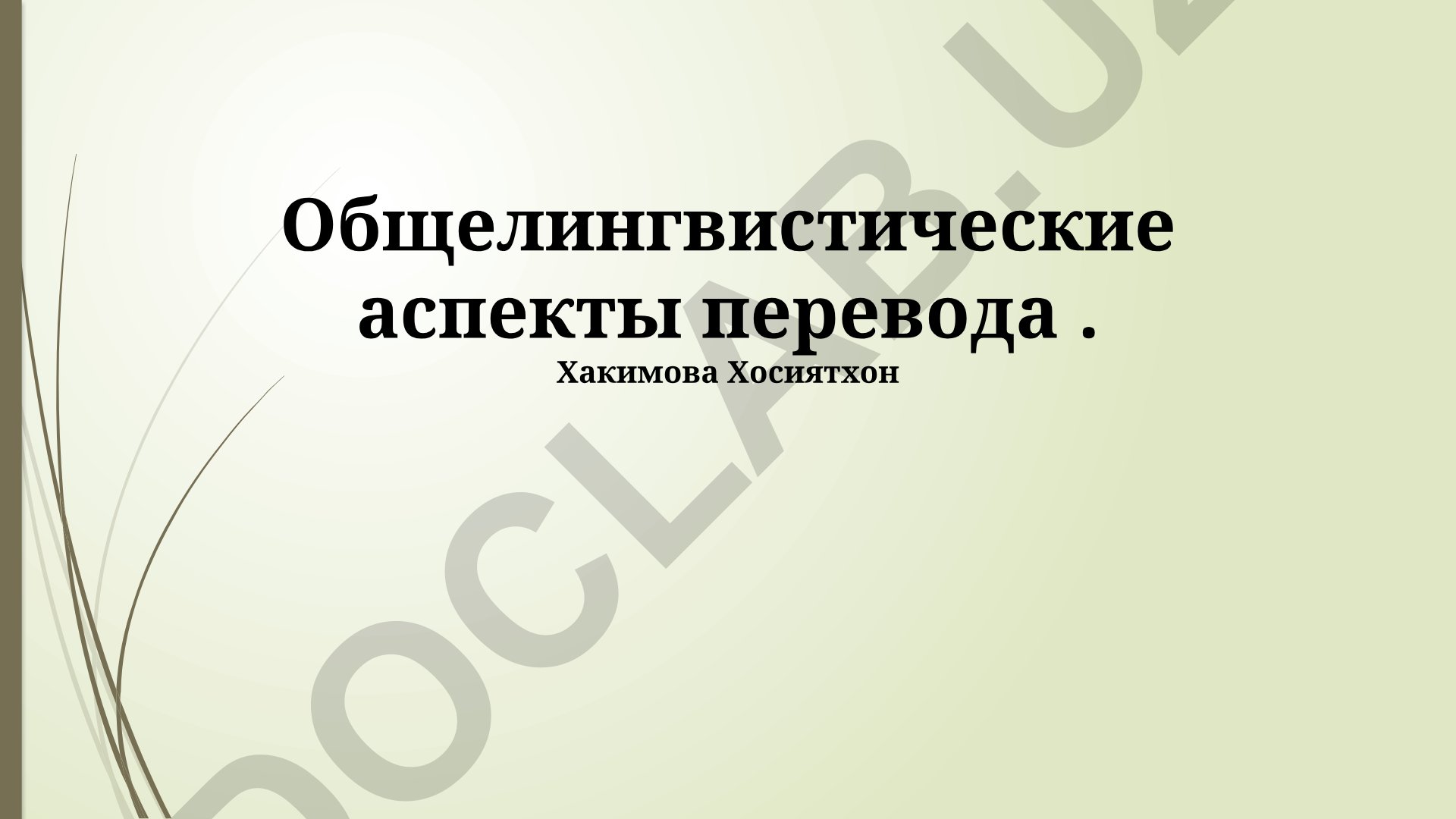 Общелингвистические аспекты перевода