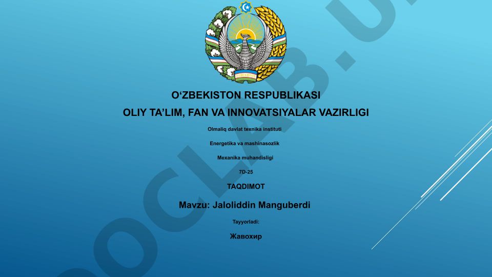 Jaloliddin Manguberdi hayoti va faoliyati
