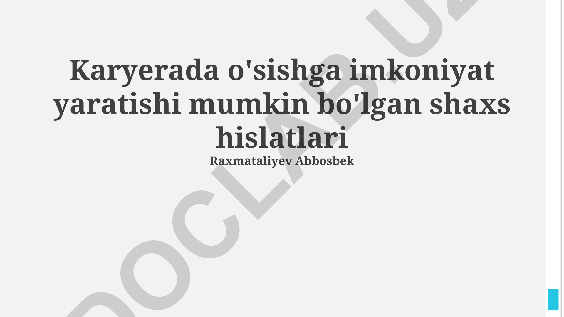 Karyerada o'sishga imkoniyat yaratuvchi shaxsiy xususiyatlar