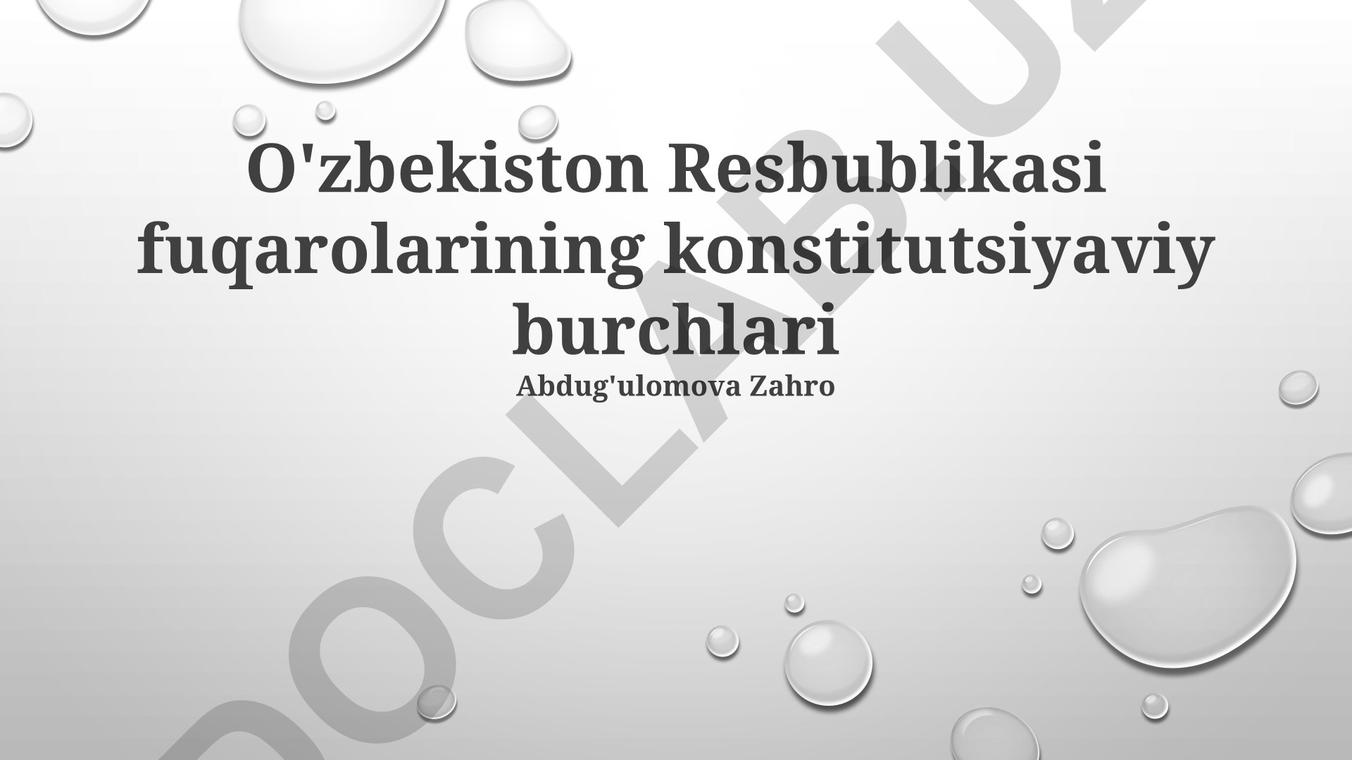 O'zbekiston fuqarolarining konstitutsiyaviy burchlari